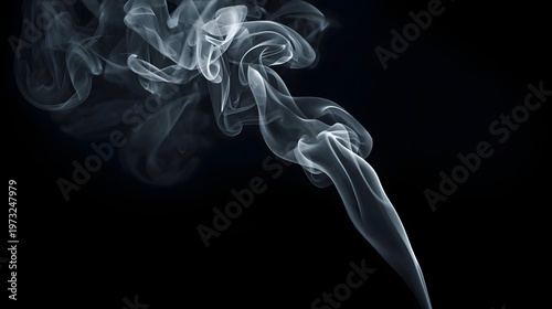 Elegant white smoke swirling on a dark background, creating soft abstract shapes with high contrast, cinematic mood, and ample copy space for creative design concepts.