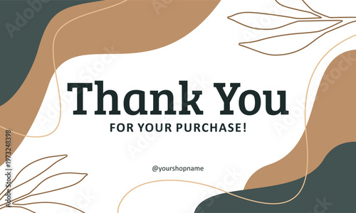 Elegant thank you message for a customer purchase confirmation design
