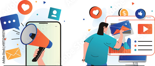 Modern digital marketing and social media engagement strategies