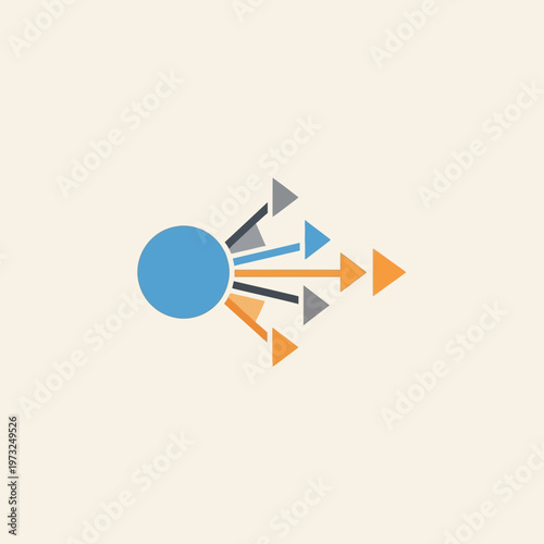 Colorful arrows pointing outward fast.