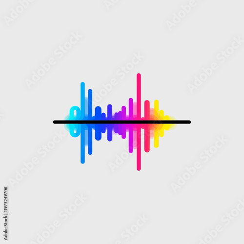 Colorful Sound Wave Graphic Design Element.
