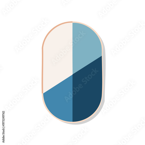 Colorful blue and white pill capsule.