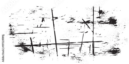 Abstract grunge texture with jagged lines and black splatter