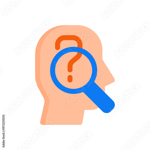 critical inquiry simple flat icon illustration