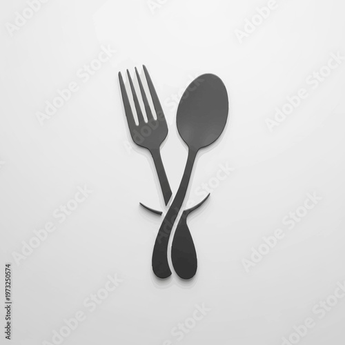 Crossed silver fork and spoon.