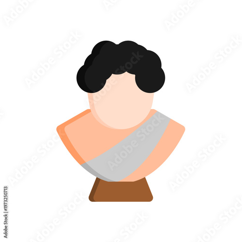 philosopher bust simple flat icon illustration