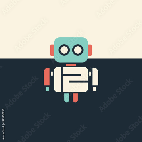 Cute Robot Character Design Concept.
