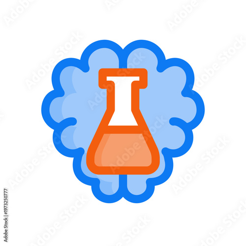 thought experiment simple flat icon illustration