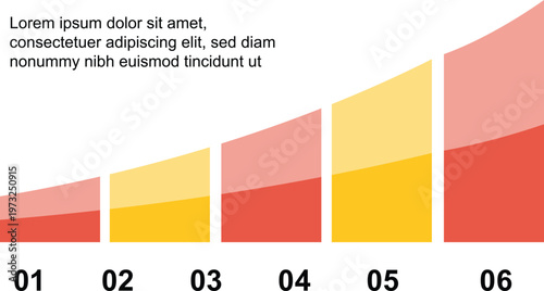 Monthly stacked area chart illustrating progressive growth across six periods