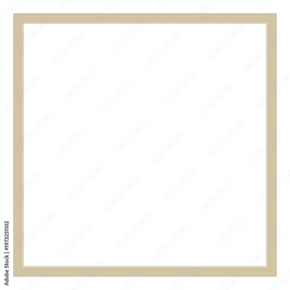 Obraz premium Minimal Beige Double Border Rectangular Frame Isolated on Transparent Background PNG