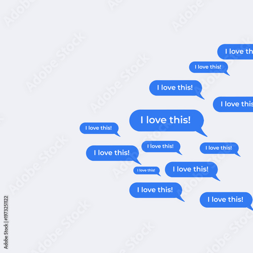Push notifications icons. Message bubble icons. Flat style. Vector icon