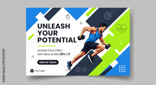 Man in blue athletic wear running.