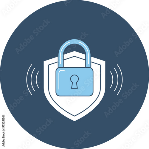 Digital Security Lock Icon Design.