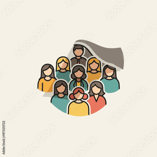 Diverse group of people standing together.