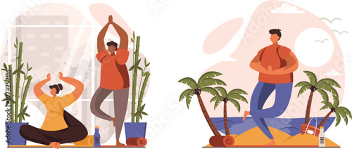 Balancing relaxation and tropical vacation vibes through yoga and travel