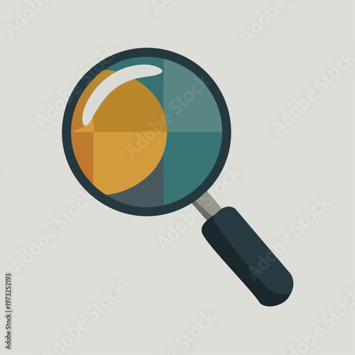 Magnifying glass with black handle.