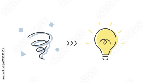 お悩み･課題解決･問題整理の手描きイメージ (ベクターイラスト) 