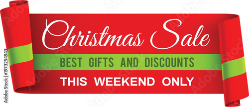 Christmas sale banner highlighting best gifts and discounts this weekend only