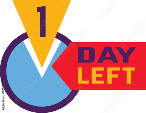 Countdown graphic indicating one day left in a timeline or event