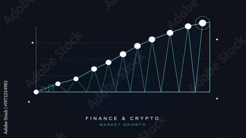 The intersection of financial markets and cryptocurrency growth trends illustrated through a visual representation of upward trajectories