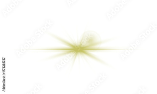 Green sunlight lens flare, sun flash with rays and spotlight. Glowing burst explosion, vector	
