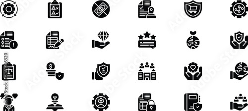 24 Modern Business Ethics and Corporate Social Responsibility Solid Icon Set