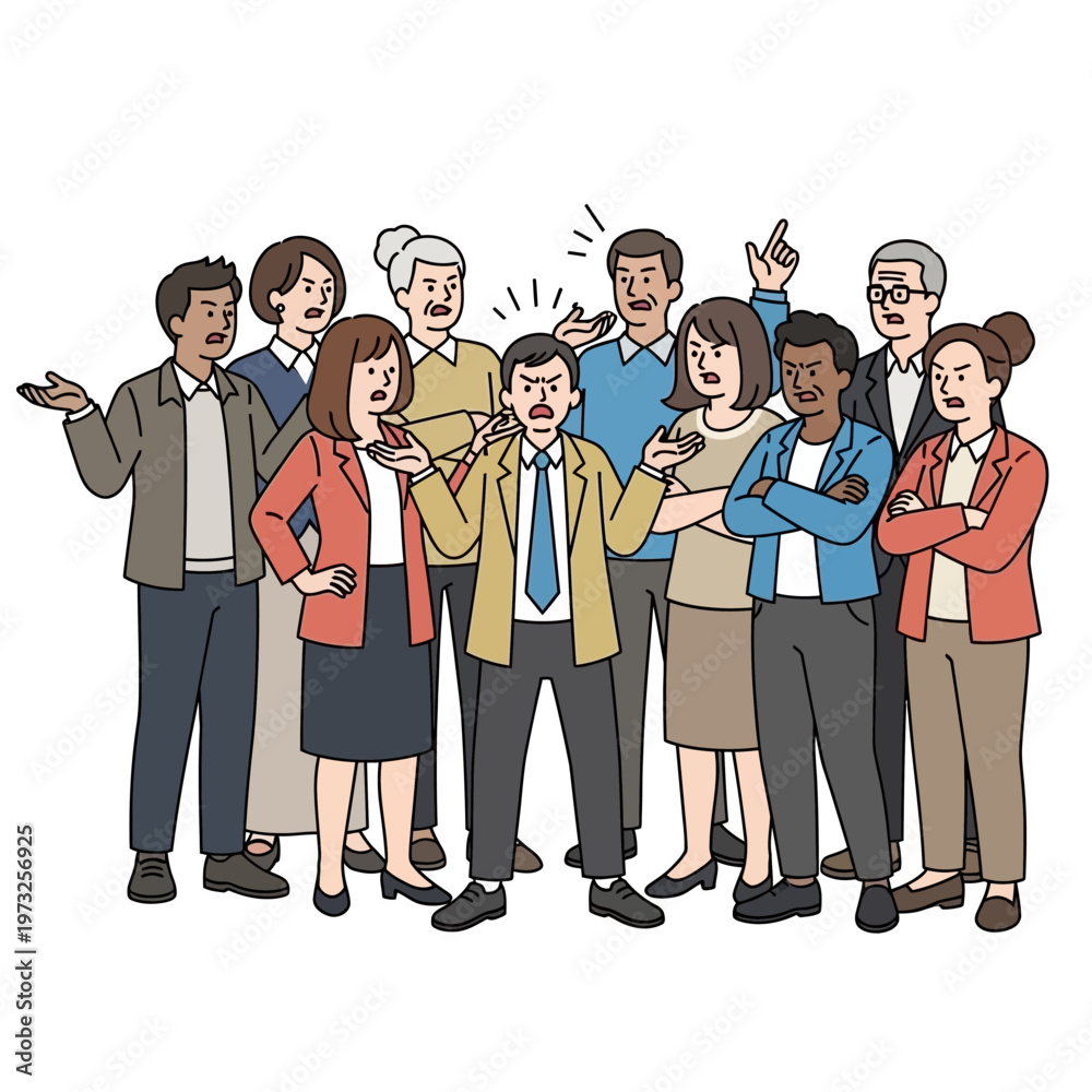 Obraz premium Angry Business People Arguing in Meeting, Conflict and Disagreement Concept