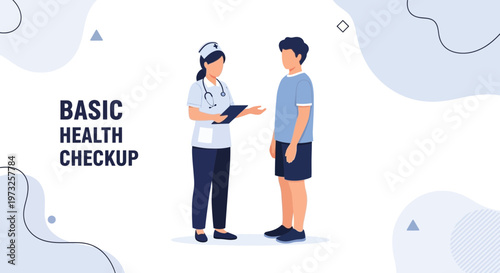 Doctor and Patient Health Checkup Illustration - Basic Medical Examination Concept