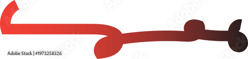 An isolated red ball with a red ribbon rests beside a white paper clip and a red and white fish toy near steel cutting pliers and a metal clip tool