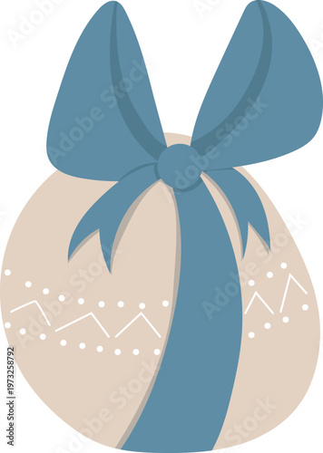 Elegant gift package adorned with a decorative blue ribbon and wintery design elements