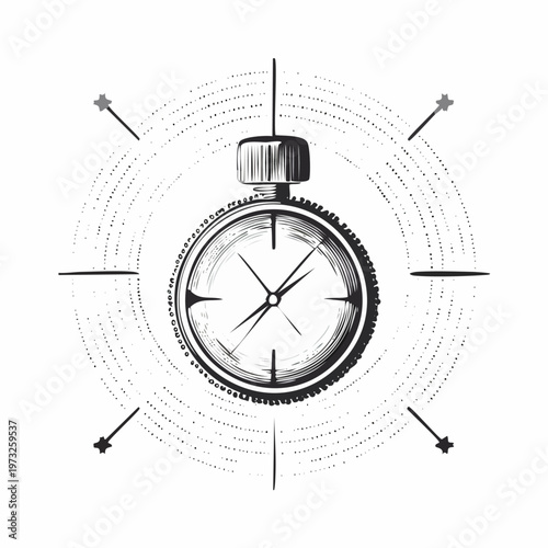 Stopwatch Timer Closeup Illustration Design.
