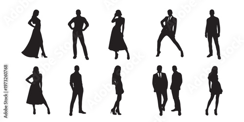 Fashion Model Silhouette Pose Vector 