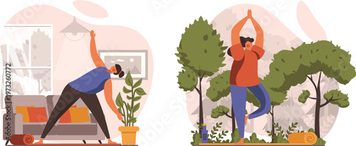 Balancing work and wellness through yoga in different environments