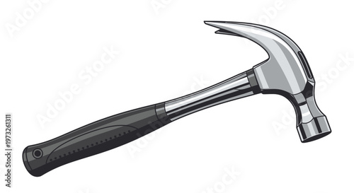 Modern Claw Hammer Tool Isolated on White Background