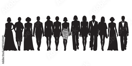 Fashion Model Silhouette Pose Vector 