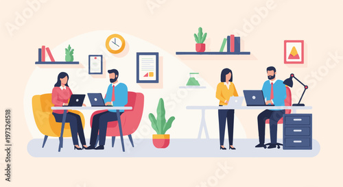 People working in a modern office environment with laptops 4.