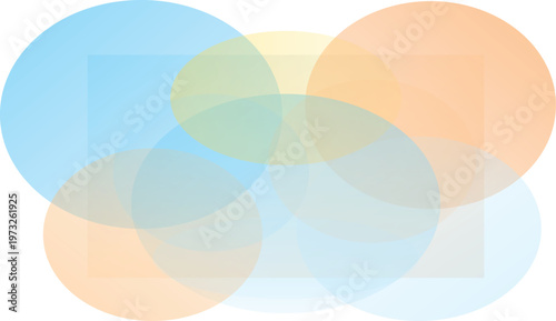 The overlapping transparent circles design showcasing a blend of pastel colors for visual harmony and modern aesthetics