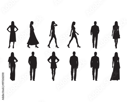 Fashion Model Silhouette Pose Vector 