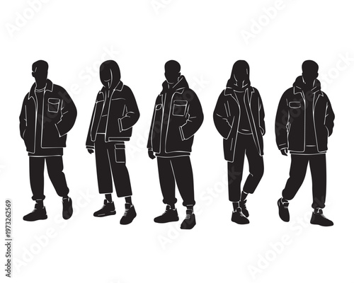 Fashion Model Silhouette Pose Vector 