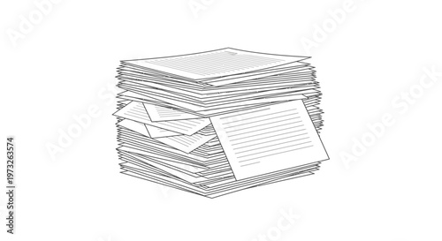 Pile of Unread Correspondence, Stack of Letters and Documents