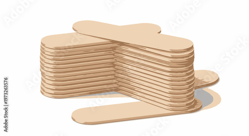 Pile of Wooden Craft Sticks for DIY Projects and Creative Activities