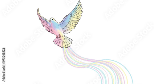 Colorful bird in flight freely soaring.