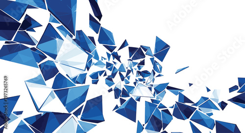 Konstfotografi Blue Crystal Explosion on White Background