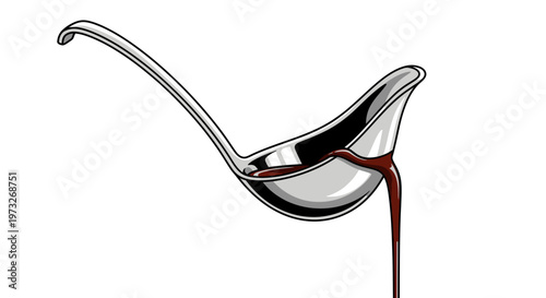 Pouring Dark Sauce with Ladle