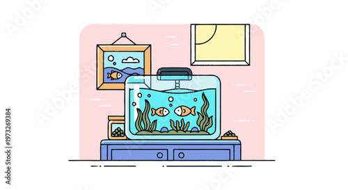 Fish in a home aquarium tank.