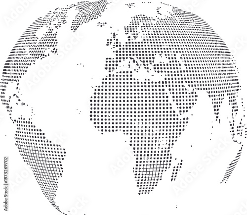 Digital Dotted World Globe