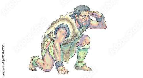 Man in a crouched athletic position.