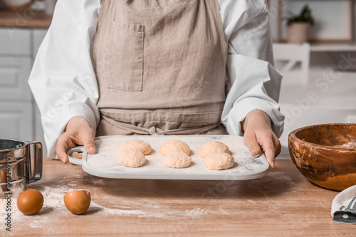 Woman preparing cottage che...