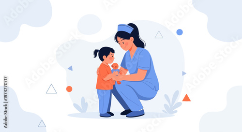 Nurse Comforting Child with Toy