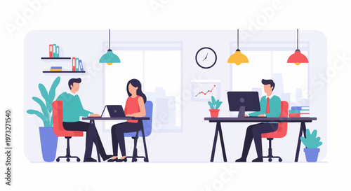 People working in a modern office environment 1.